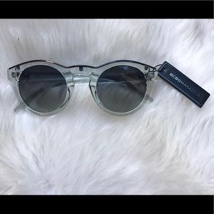 NWT BCBGMaxazria Clear Blue Round Sunglasses